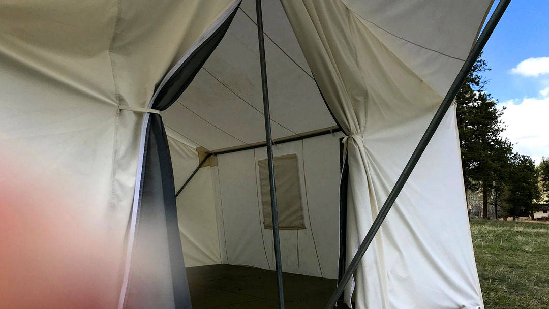 Inside the tent